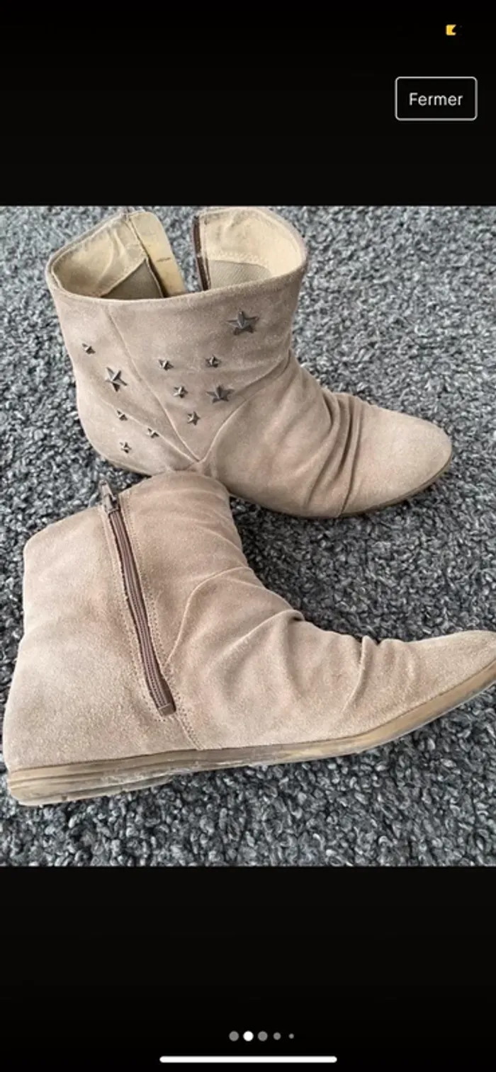 Bottines beige étoiles - photo numéro 2