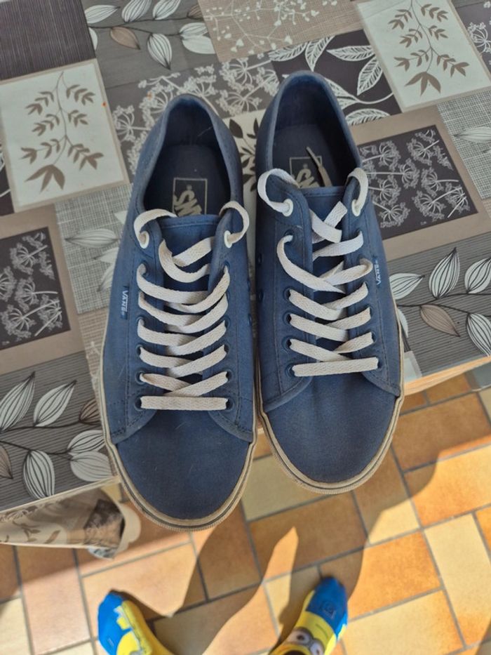 Basket en toile vans bleu