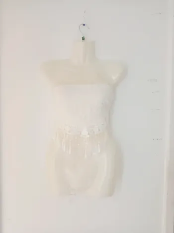 Bandeau court crop top a noué femme