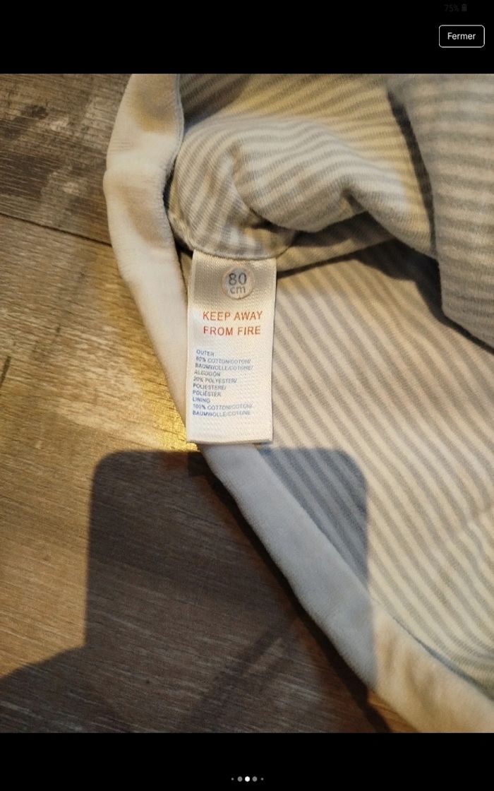 Pyjama 2 pièces bleu et blanc - photo numéro 5