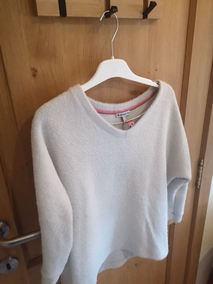 Pull d'hiver col en V Street One en blanc cassé Xs - photo numéro 3