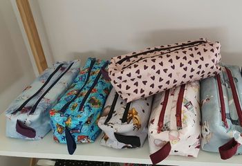 Trousse double zip coton