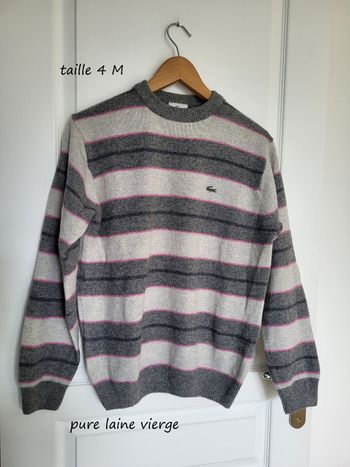 Pull col rond Lavoste taille 5 L état impeccable PURE laine vierge