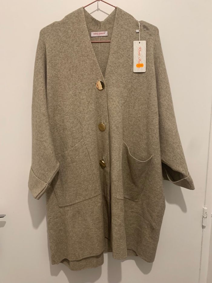 Cardigan oversize taupe