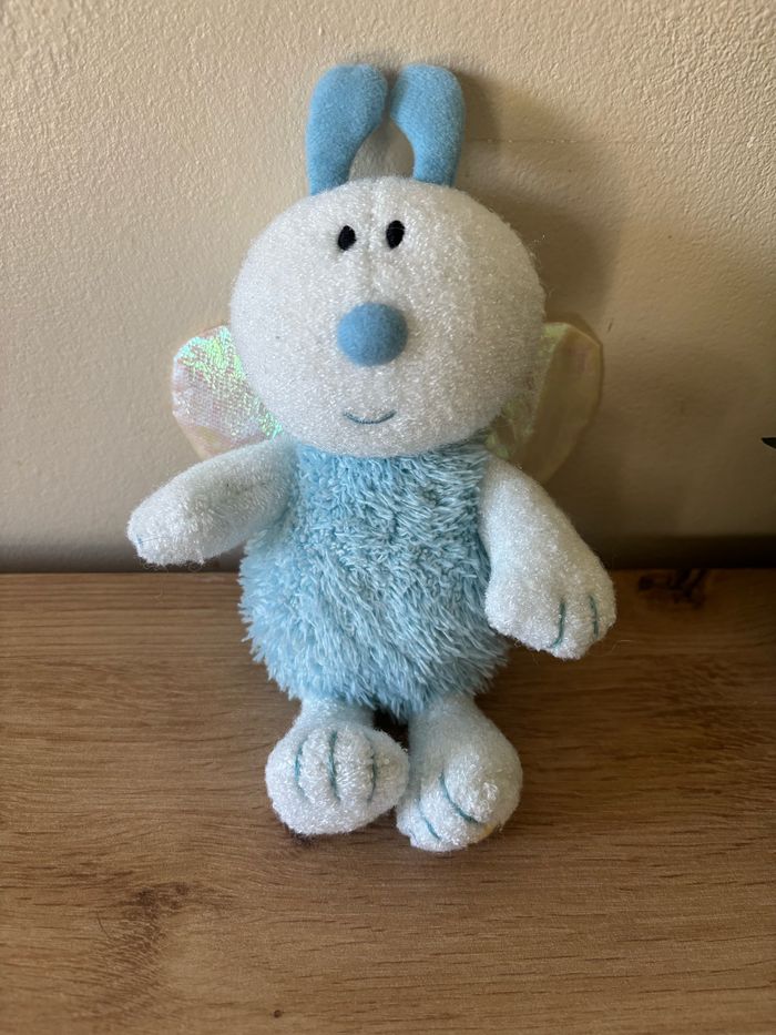 Doudou peluche abeille papillon bleu luminou