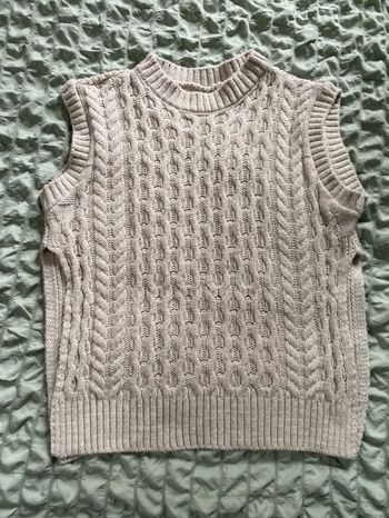 Pull fendu beige torsades S/M Ming