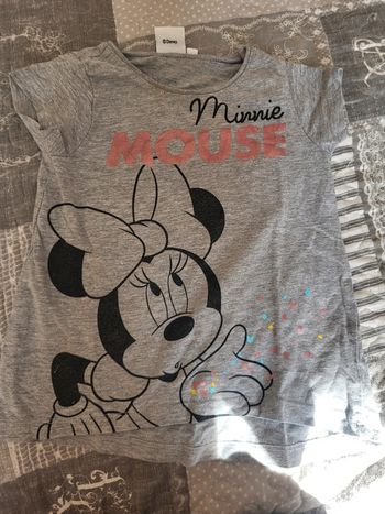 Tee shirt gris minnie 2 ans