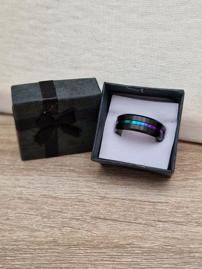 Bague Acier Inoxydable Noir Et Cameleon Multicolore - photo numéro 17