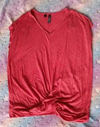 Tee-shirt rose col V