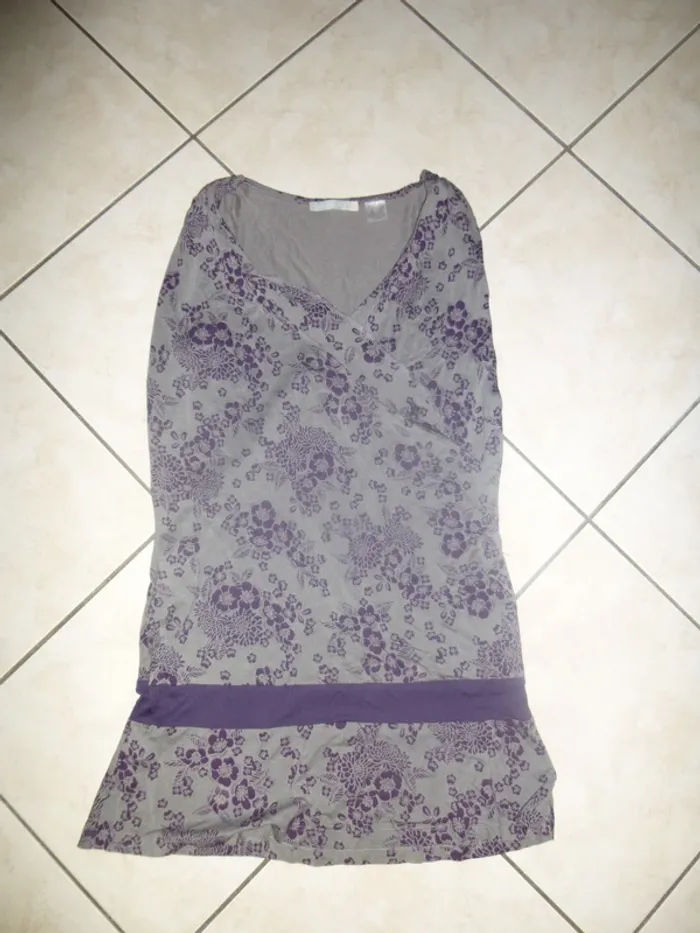 tunique croisée gris mauve LA Redoute taille 38 / 40