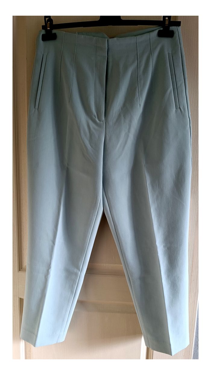 Pantalon ZARA Vert clair coupe droite XL - photo numéro 2
