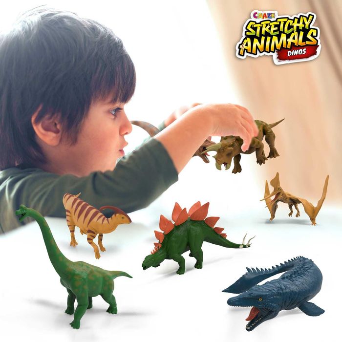 [NEUF] Craze Stretchy Animals Dinos Collection complète 12 Figurines de Dinosaures - photo numéro 7