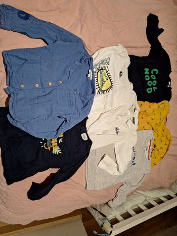 Lots de 7 pulls et tee-shirts  manches longues garçons