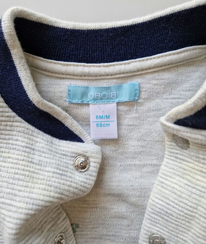 Veste grise et jaune Obaïbi 6 mois - photo numéro 2