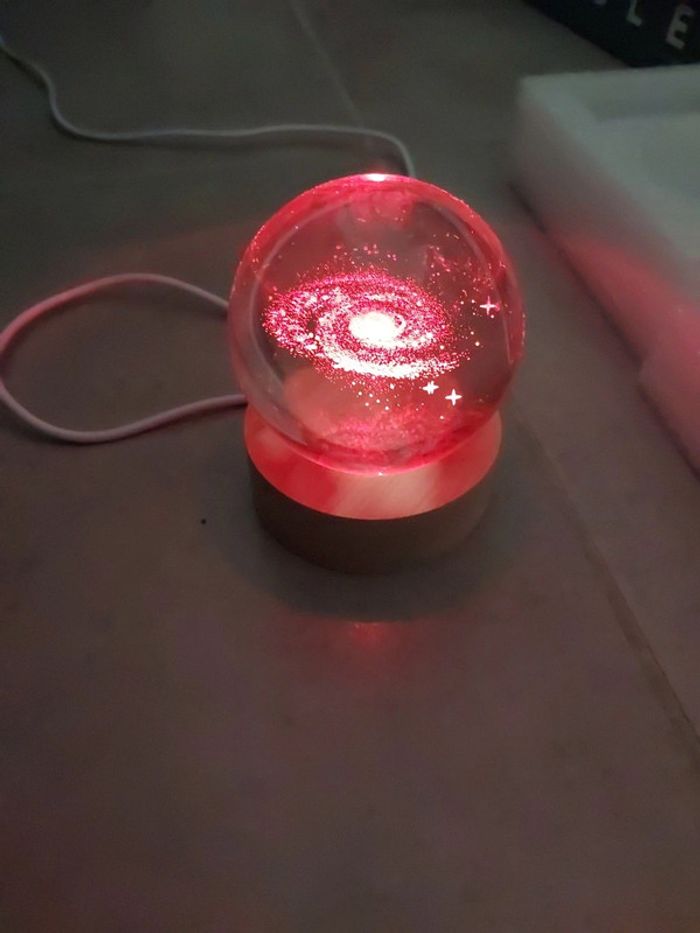 Veilleuse usb boule de cristal voie lactée - photo numéro 2
