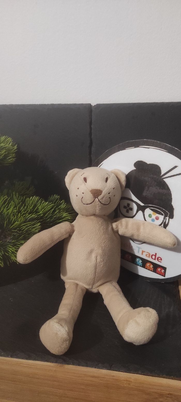 Doudou peluche ours marron beige pantin ikea