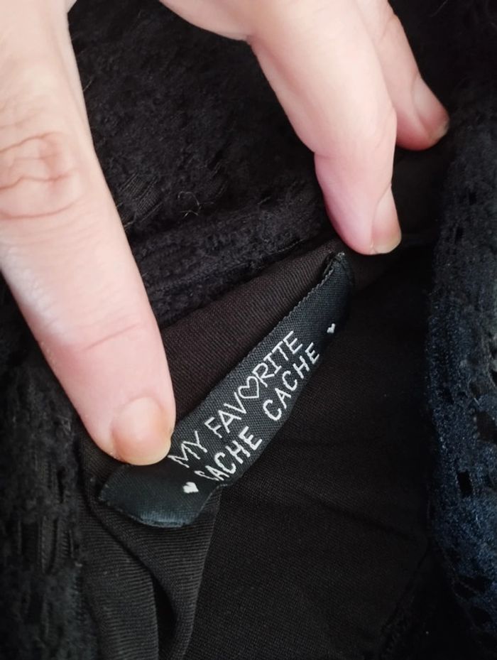 Jupe noir en dentelle cache cache taille M - photo numéro 2