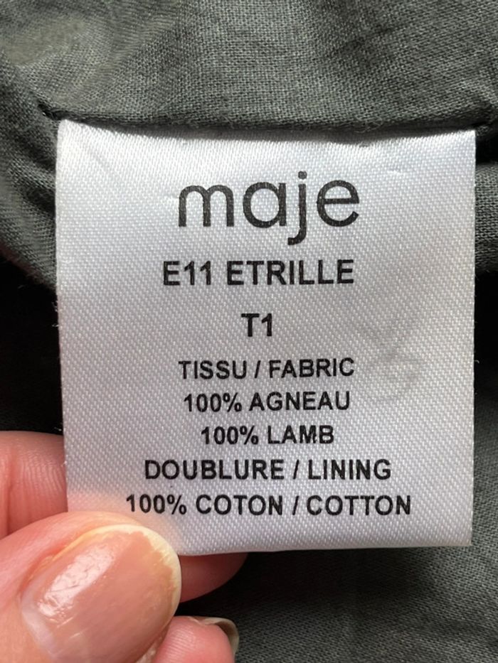 Veste perfecto sans manche en cuir Maje S - photo numéro 7