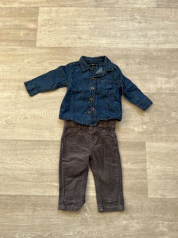 Ensemble pantalon chemise en jean 3mois