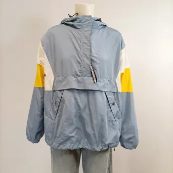 Coupe-vent Bershka taille M poche kangourou - bleu jaune blanc A1001
