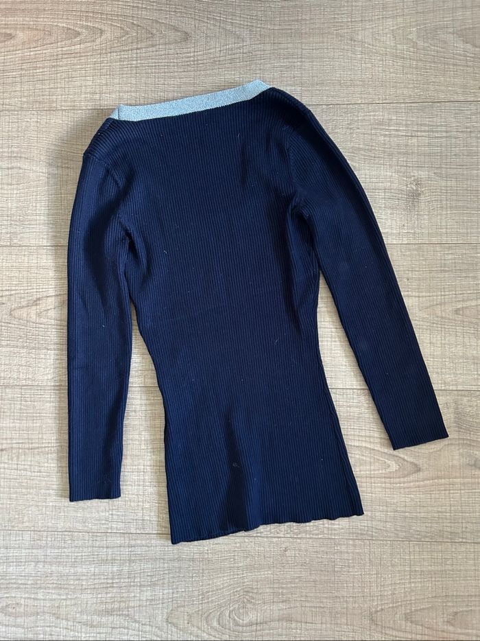 Pull bleu marine et argenté Morgan taille XS TBE - photo numéro 8