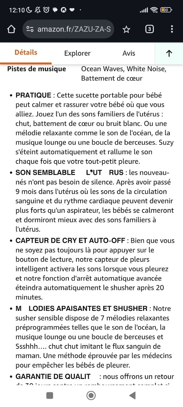 Veilleuse portable bruits blancs - photo numéro 4