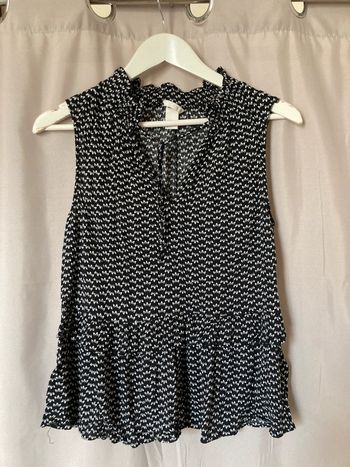 Blouse sans manches noire à motifs H&M 38