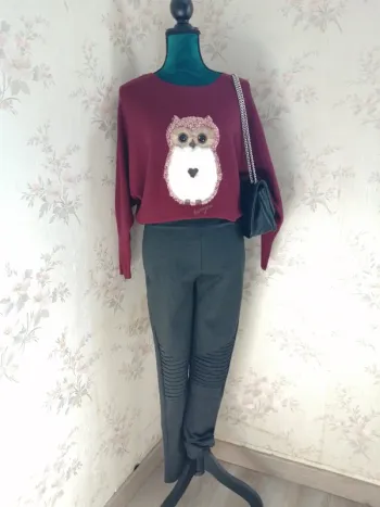Legging épais gris foncé à reliefs sur genoux / gémo / (L)