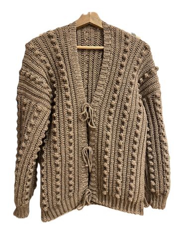 veste camel t fait main au crochet