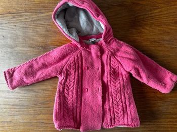 Pull manteau à capuche double polaire - fille 18 mois - Obaïbi