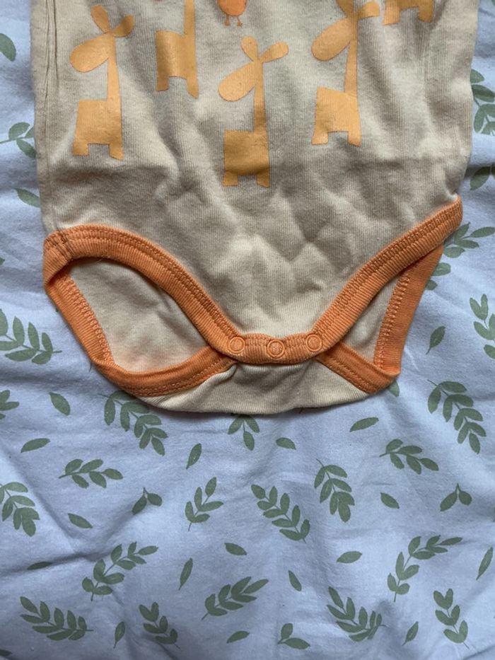 body manches courtes orange et jaune 6 mois tex - photo numéro 4