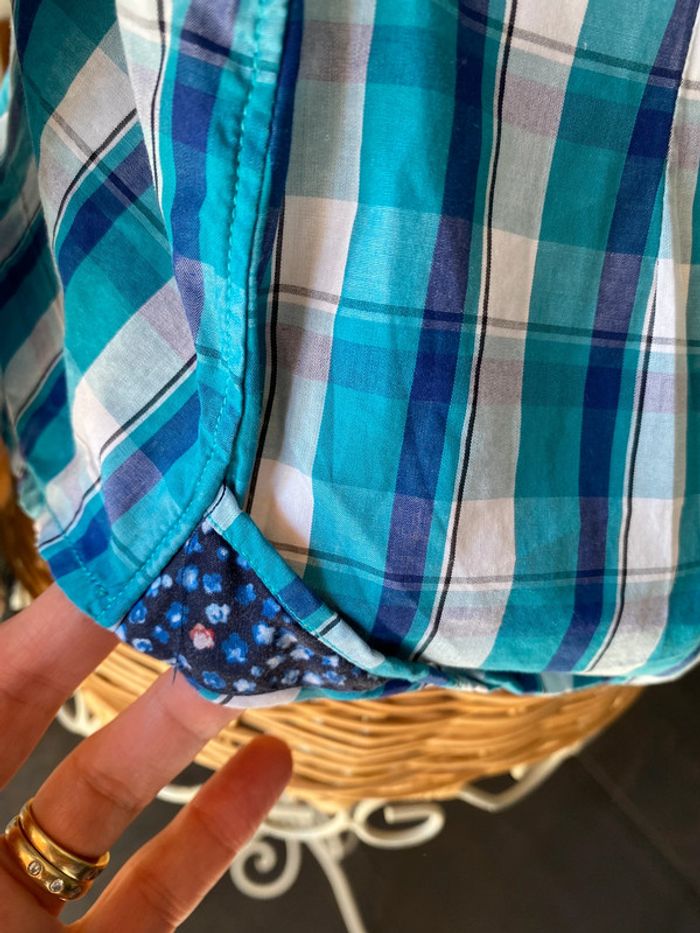 Chemise Serge Blanco à carreaux vert bleu blanc taille M - photo numéro 8