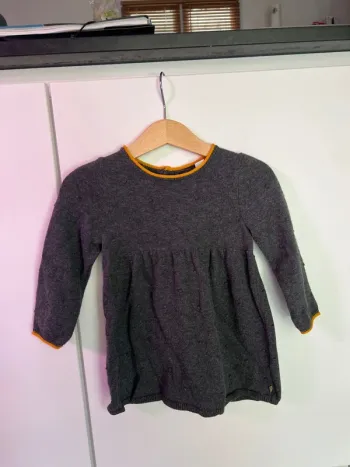 Robe grise et moutarde Obaïbi 74cm 12mois