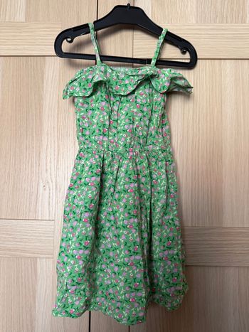 Robe verte été à bretelles fleurie KIABI t.5ans