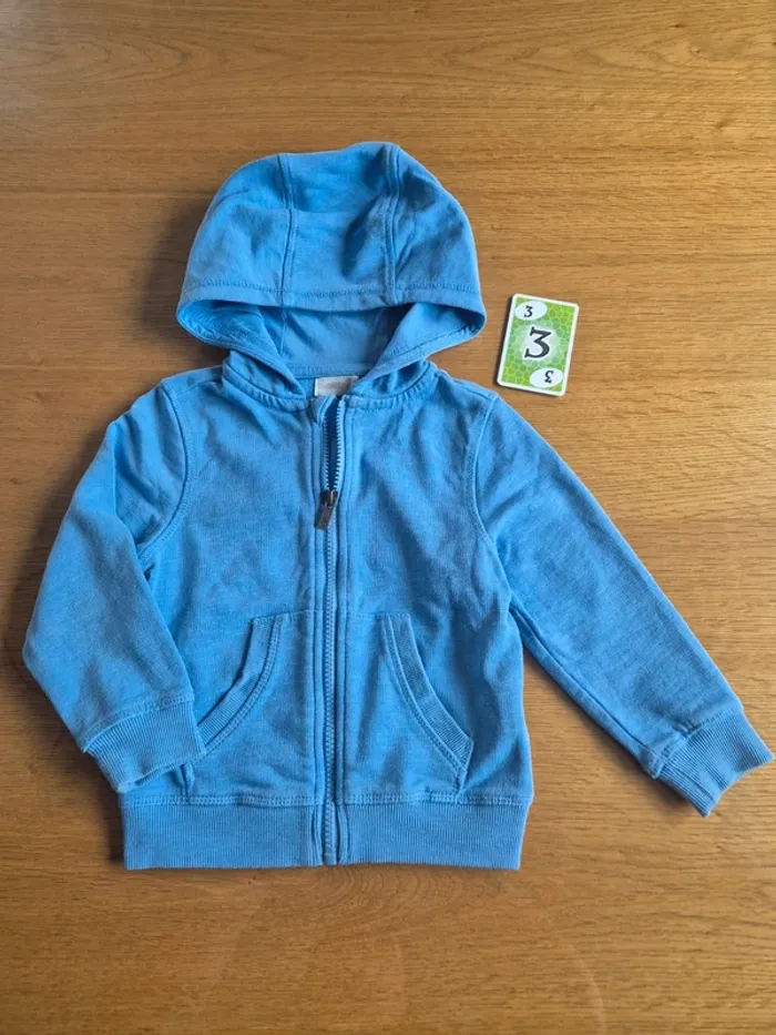 Gilet veste a capuche sweat zippé 3 ans
