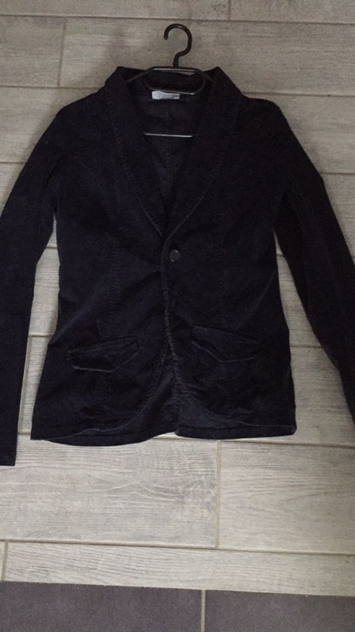 Blazer velour bleu - photo numéro 3