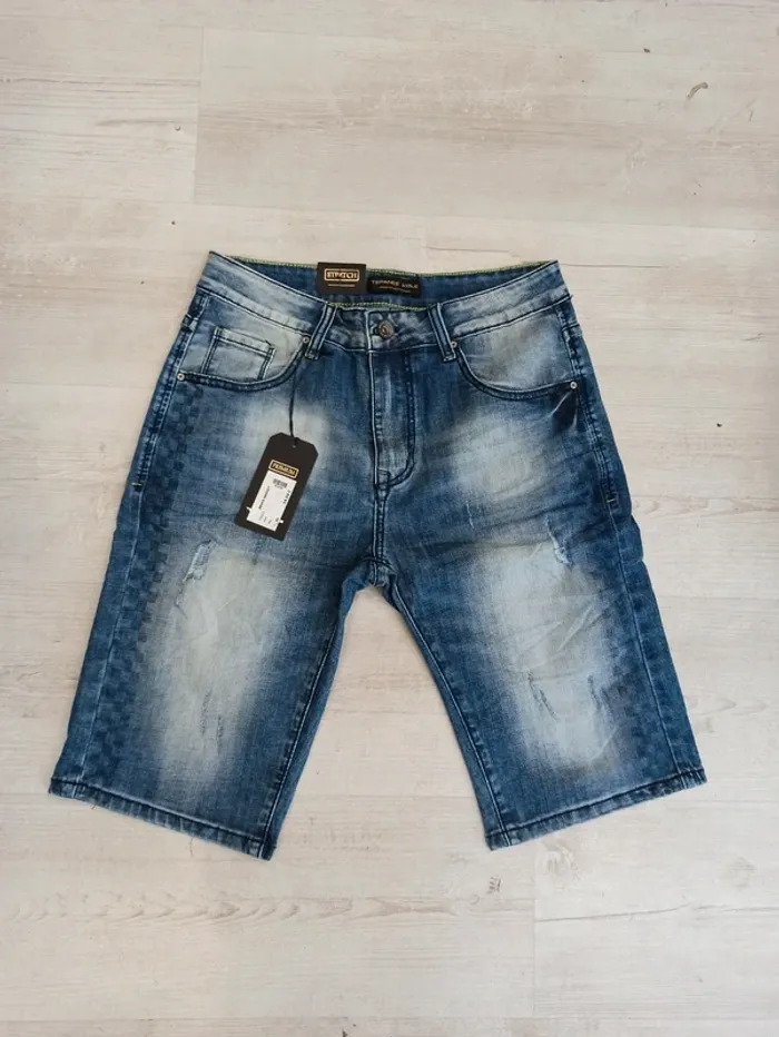 Short en jeans bleu homme 30US