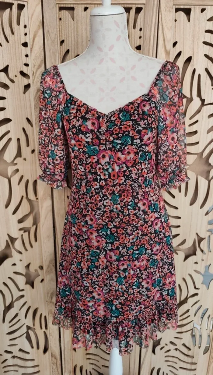 Robe imprimée fleurie col carré T L Trendyol - photo numéro 2