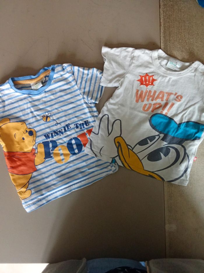 Lot de 2 tee short Disney baby Winnie l'ourson et Donald taille 18 mois