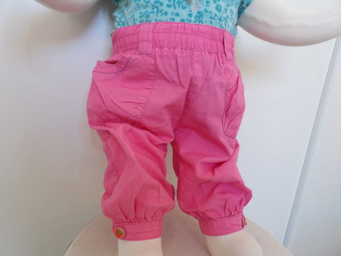 Pantalon rose coton - 12 mois - photo numéro 3