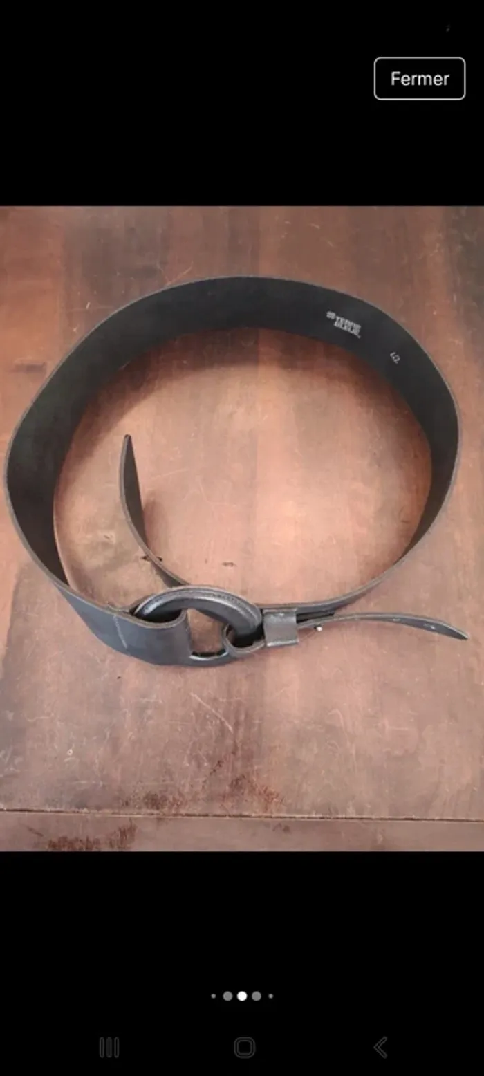 Ceinture Terre Bleue noir en cuir taille 42 80cm - photo numéro 9