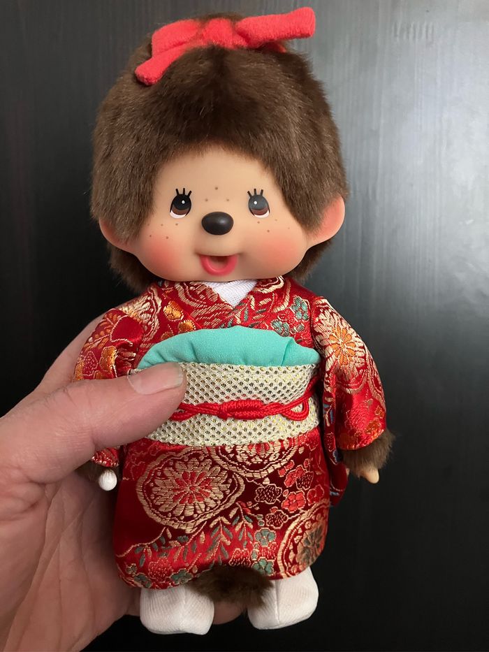 Monchhichi - Sekiguchi - Fille en Kimono traditionnel - 18 cm - Rare - Neuf - Sous blister
