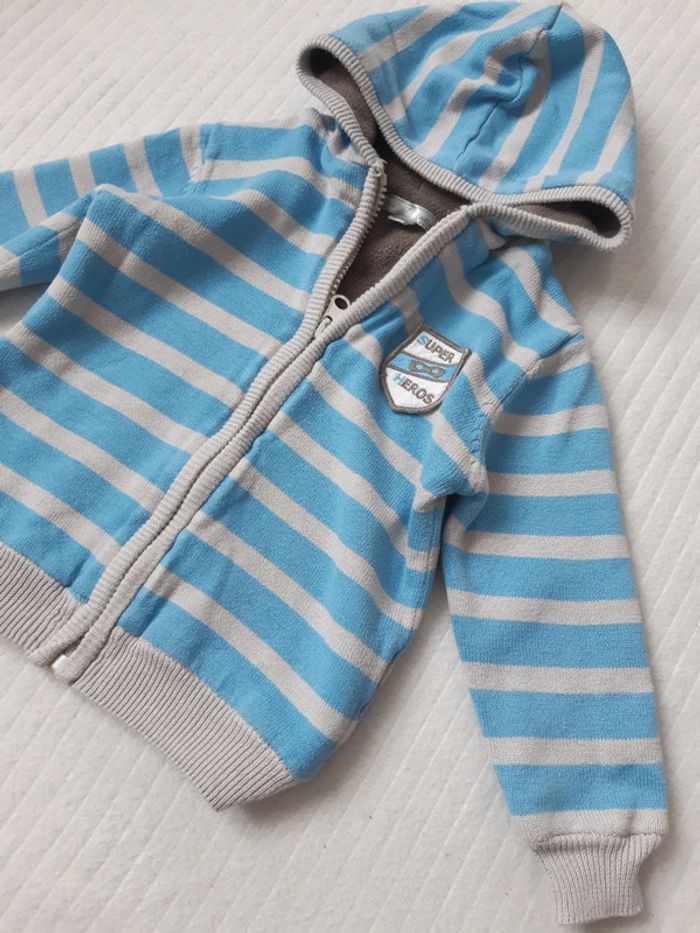 Gilet zippé à capuche Mes Petits Cailloux 18 mois - photo numéro 2