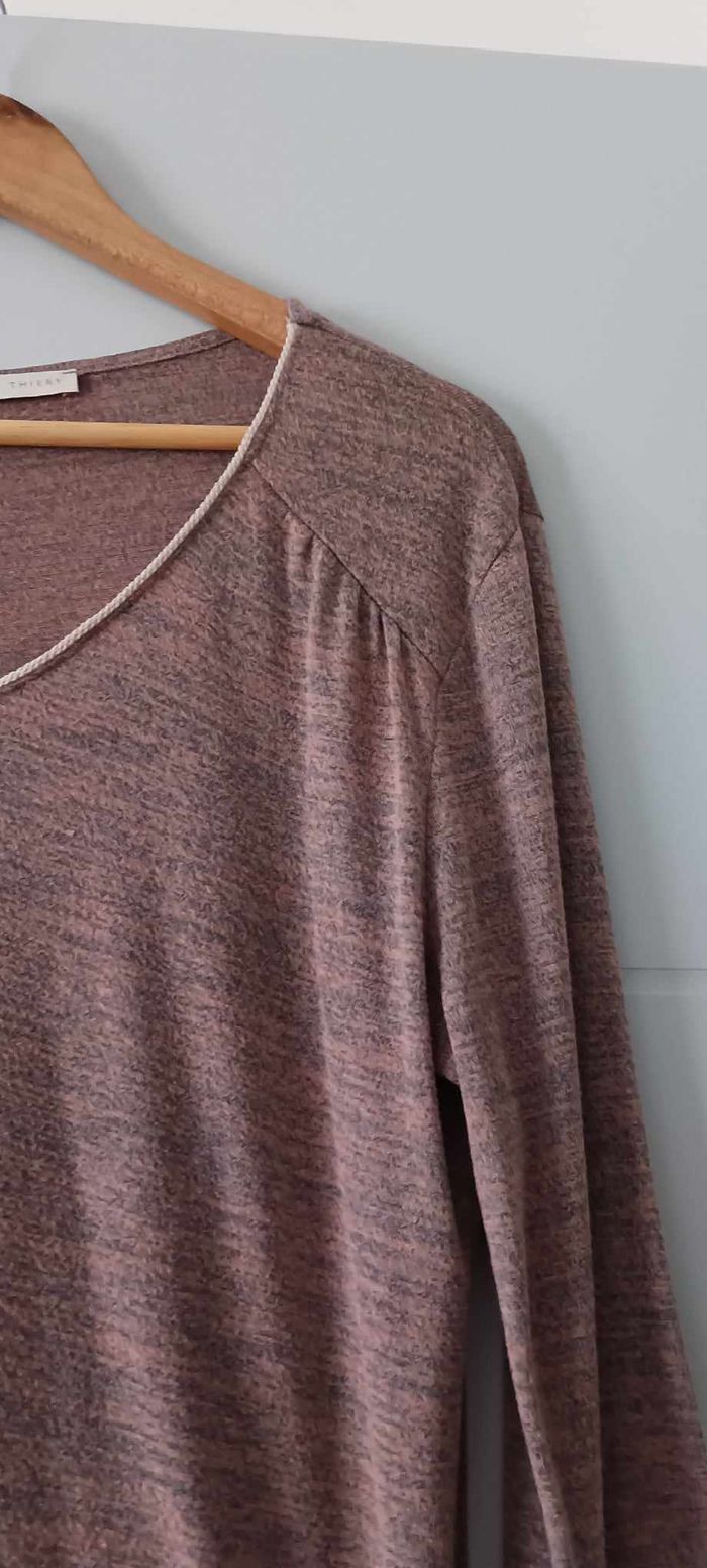 T-shirt rose chiné manches 3/4 col V Armand Thiery Taille 5 - photo numéro 5