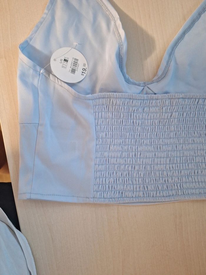 Débardeur bleu clair taille L - photo numéro 6