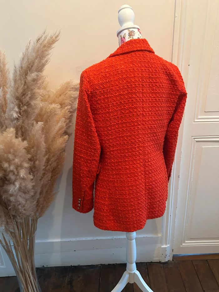Blazer tweed rouge/orangé - photo numéro 3