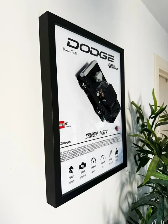 Cadre Lego Dodge Charger Fast X - format 30×40 cm (sans Lego) - photo numéro 3