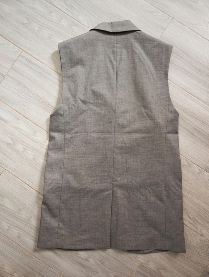 Veste blazer sans manches grise H&M T.XS - photo numéro 4