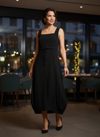 Élégante Robe Longue Noire Hugan'co- Taille 40

