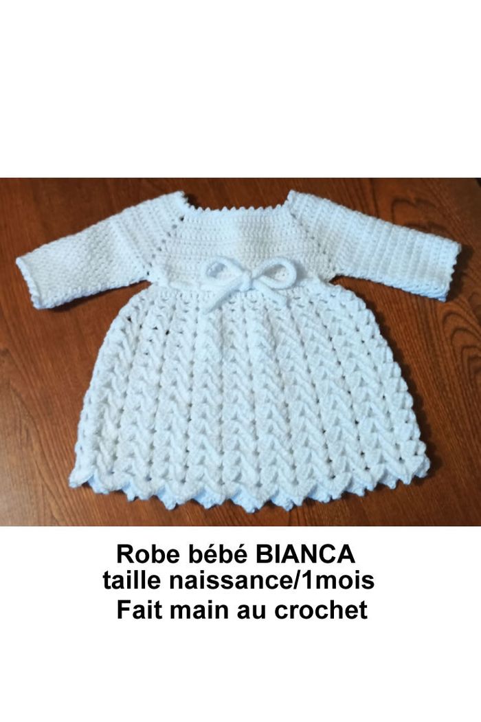 Robe bébé BIANCA taille naissance/1 mois